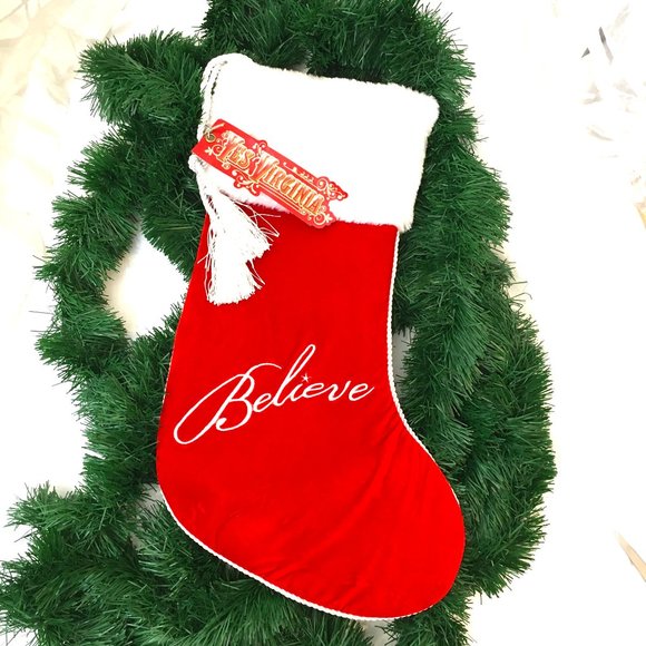 Macy's Holiday Believe Christmas Stocking By Macys Nos Poshmark